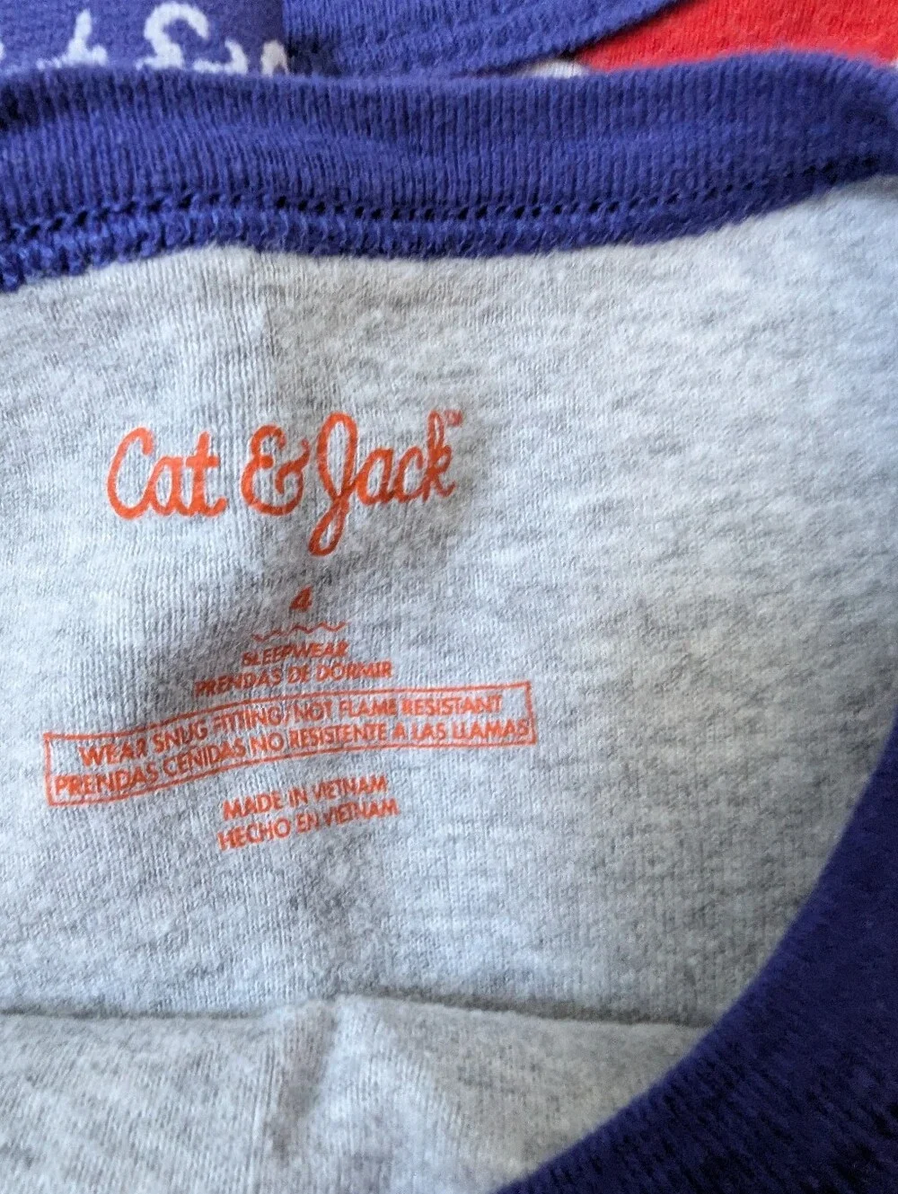 Cat & Jack Toddler Sports Theme Sleepwear Set (3pcs) - Red & Navy Size 4t